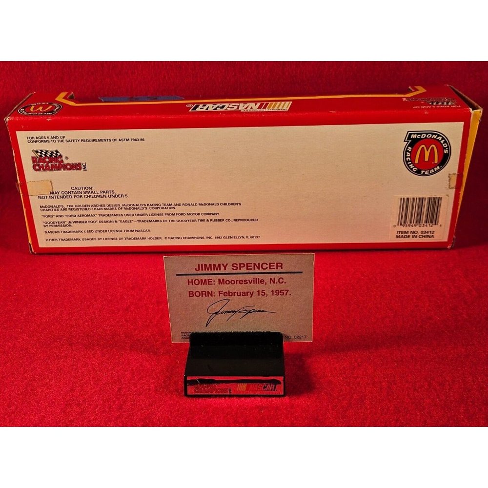 JIMMY SPENCER NASCAR TRANSPORTER BUNDLE w/MATCHING STOCKCAR & PLAYER CARD (H59) - Picture 5 of 5